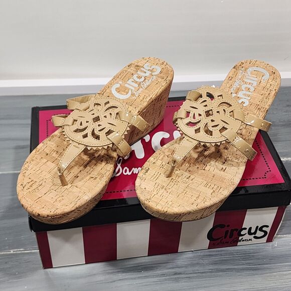 Sam Edelman‎ Circus Wedge Sandals Rocky Platform Almond Size 8.5 M - Picture 4 of 11